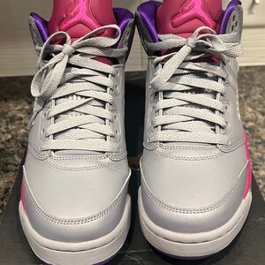 jordan 5 retro cement grey pink kids Y 6.5